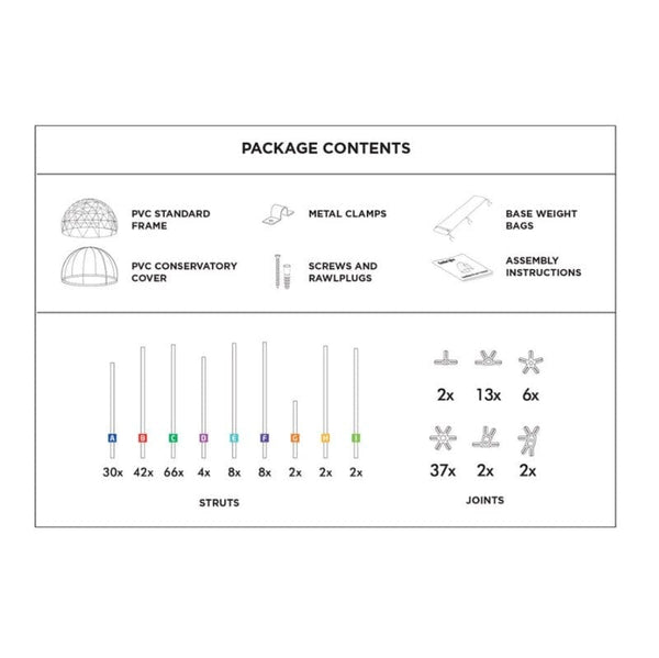 Garden Igloo Dome, PVC, 11'9"W, 7'2"H Frame Only Outdoor Dining, P