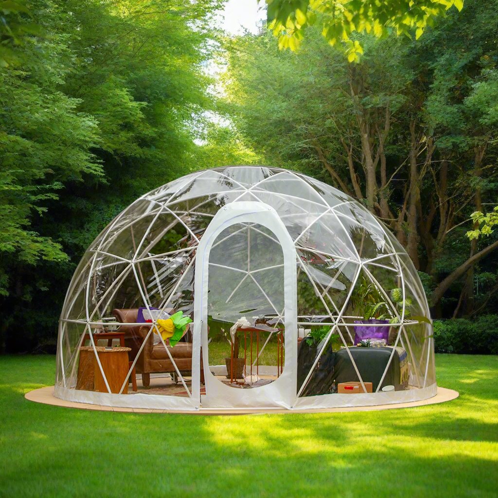 Garden Igloo USA Sun Room Kit Garden Igloo | Dome, PVC, 11'9"W, 7'2"H - Outdoor Dining, Play Area for Children, Stylish Conservatory, Greenhouse, Gazebo GI001