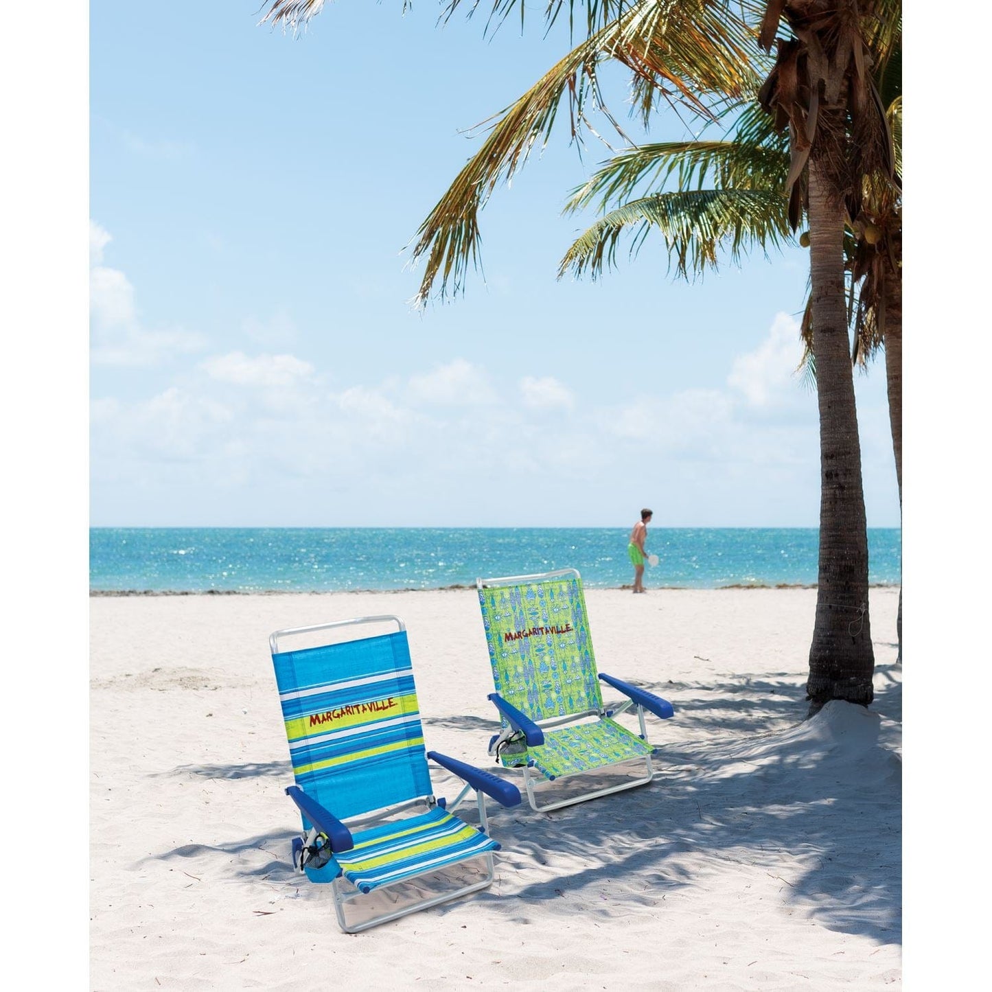 Margaritaville Beach Chair Margaritaville | 5-Position Beach Chair - Blue Stripe SC196MV-504-1