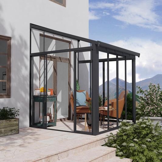 Palram - Canopia Add-a-Room Palram - Canopia | SanRemo 10x10 ft Patio Enclosure - Gray/Clear HG9069