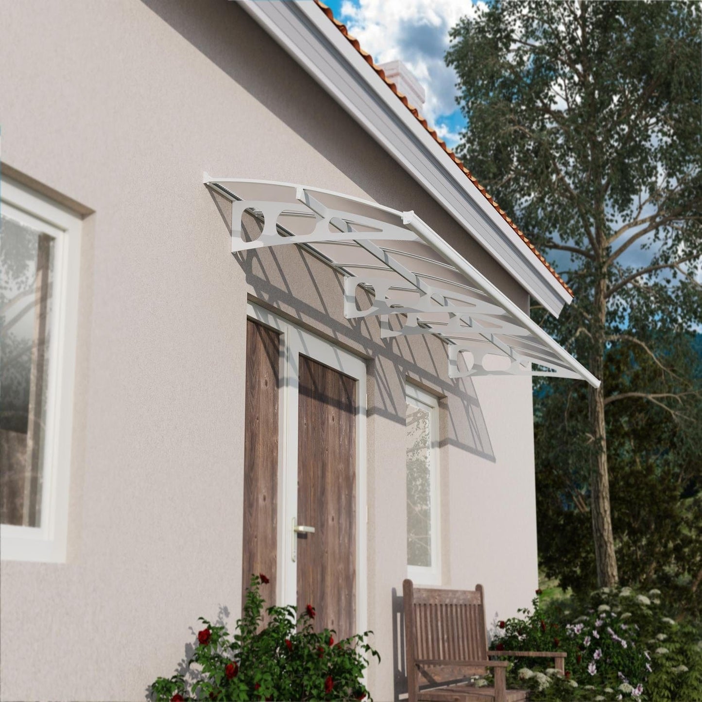Palram - Canopia Awnings Palram - Canopia | Bordeaux 4460 15x5 ft Awning - White /Mist HG9562