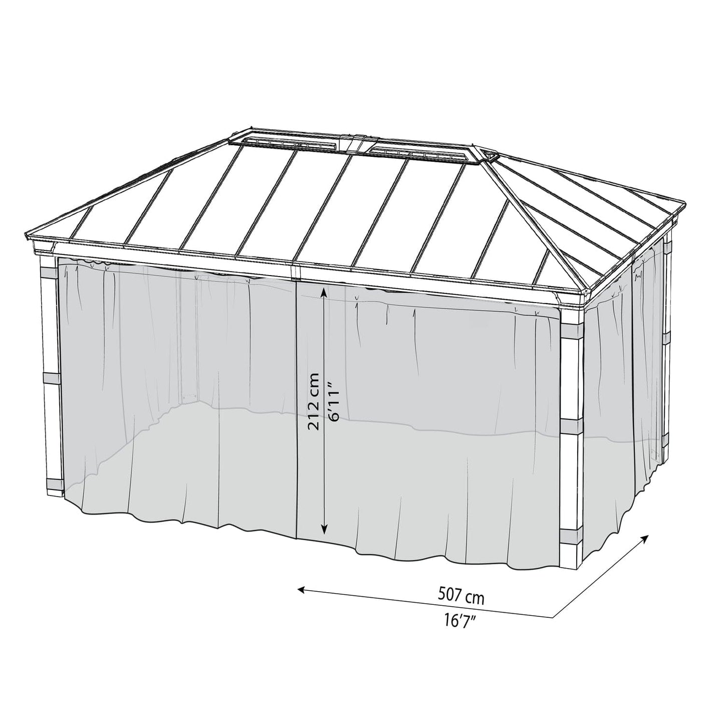 Palram - Canopia Gazebo Accessories Palram - Canopia | Dallas 6100 12x20 ftNetting Set HG2010