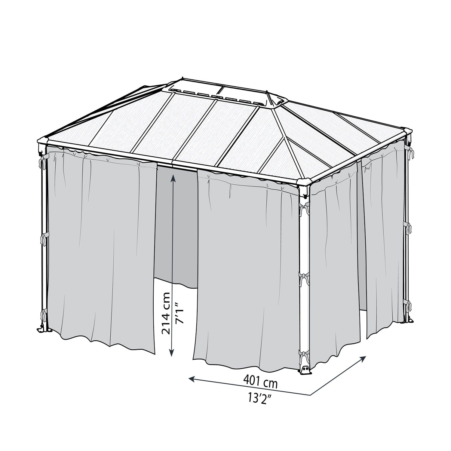 Palram - Canopia Gazebo Accessories Palram - Canopia | Palermo 4300 Gazebo Netting set - 4 Piece HG1064