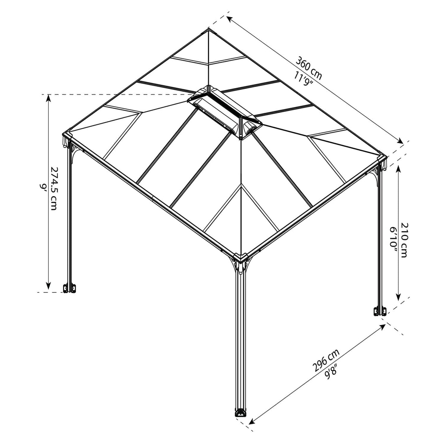 Palram - Canopia Gazebos Palram - Canopia | Martinique 3600 10' x 12' Gazebo HG9169