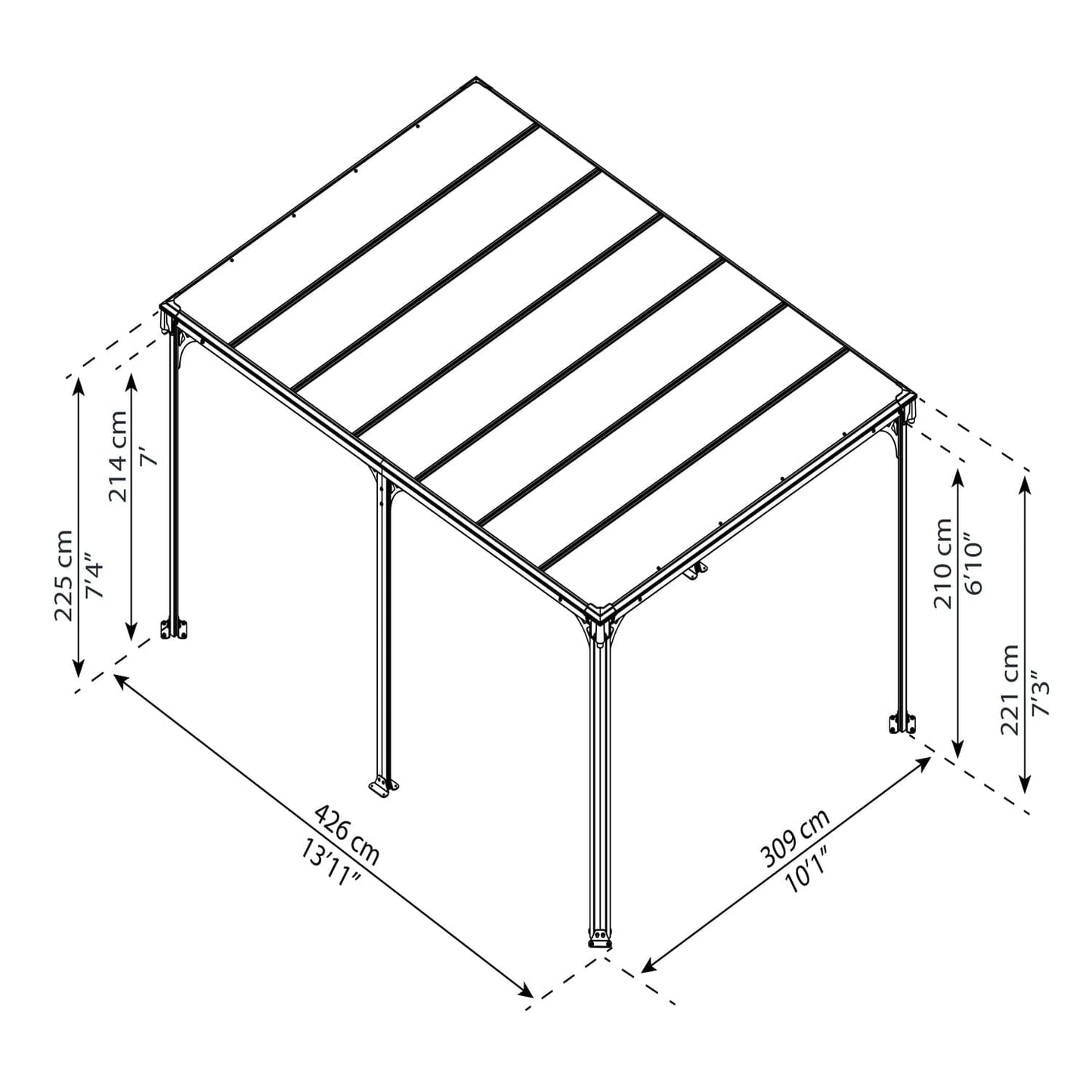 Palram - Canopia Gazebos Palram - Canopia | Milano 4300 10x14 ft Gazebo HG9173