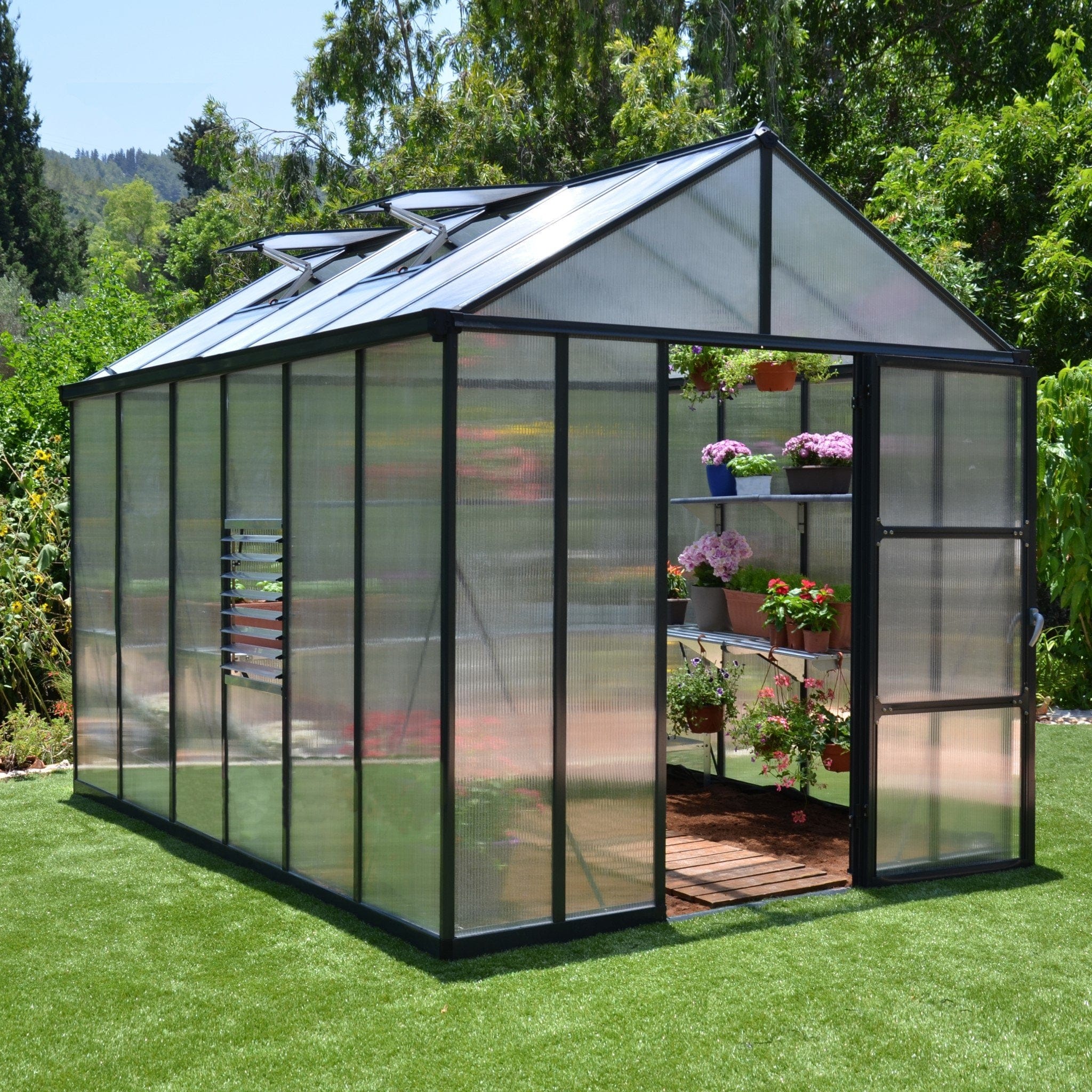 Palram - Canopia | Glory Premium Greenhouse Kit 8 Ft Wide - Gray
