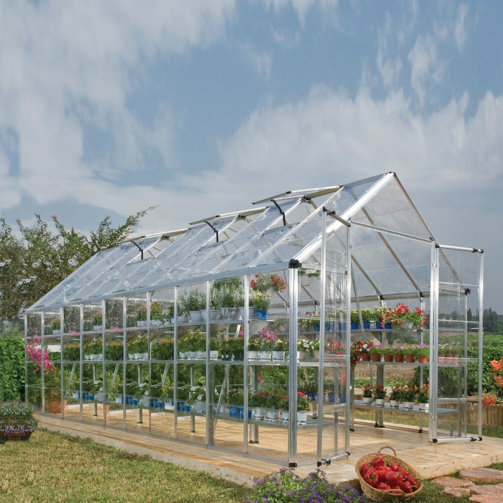 Palram - Canopia Snap & Grow Greenhouse - 8' Wide - Silver - mygreenhousestore.com