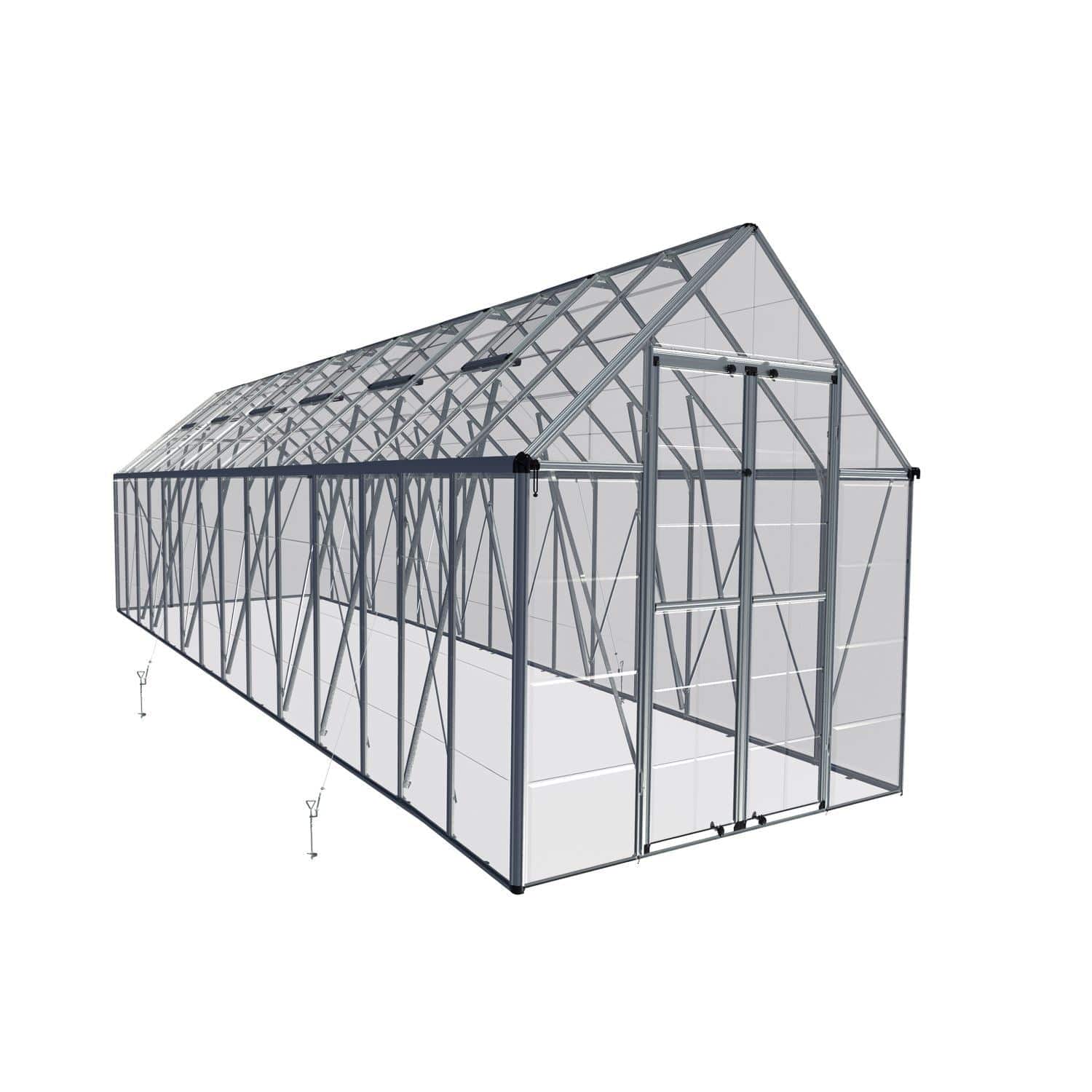Palram - Canopia Greenhouse Kit 8' x 28' Palram - Canopia | Snap & Grow Greenhouse - 8' Wide - Silver HG8028
