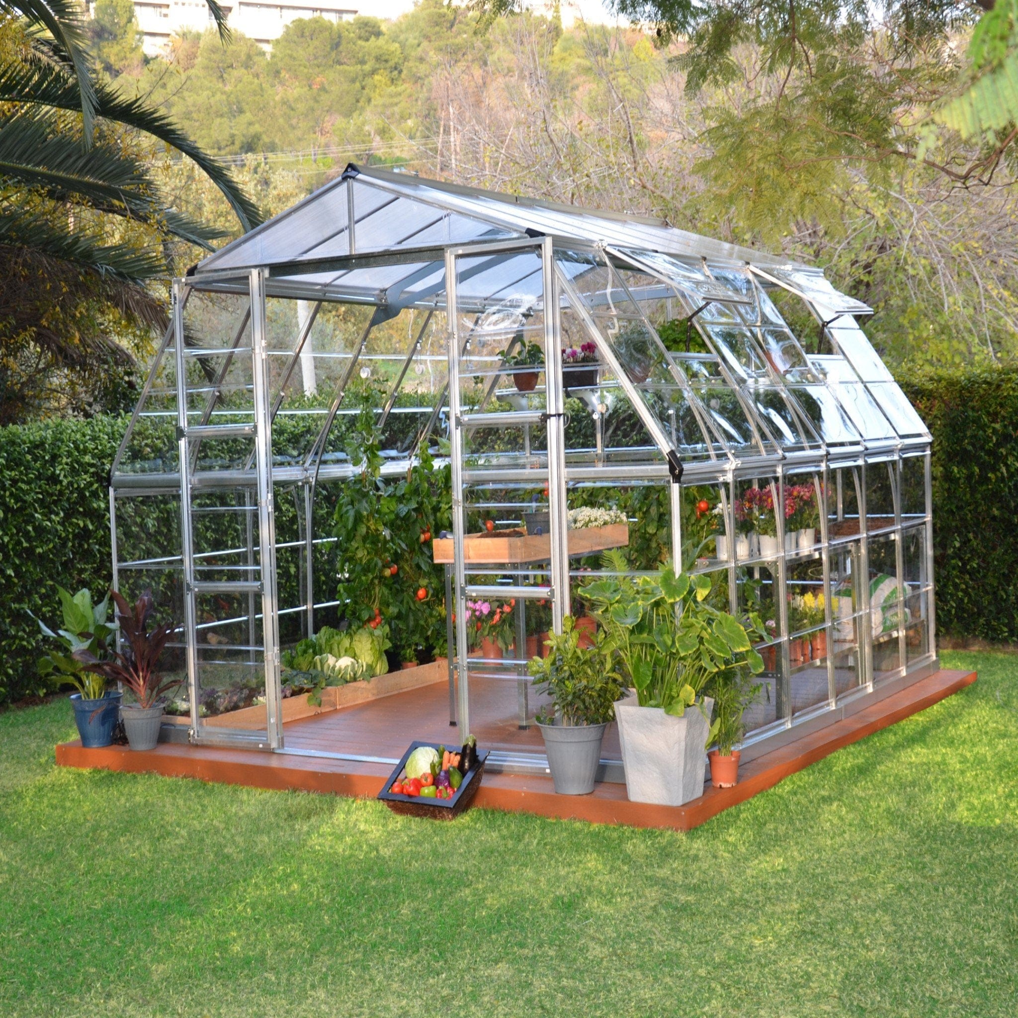 Palram - Canopia | 12x12 Ft Americana Greenhouse Kit With 0.8mm Polyca ...