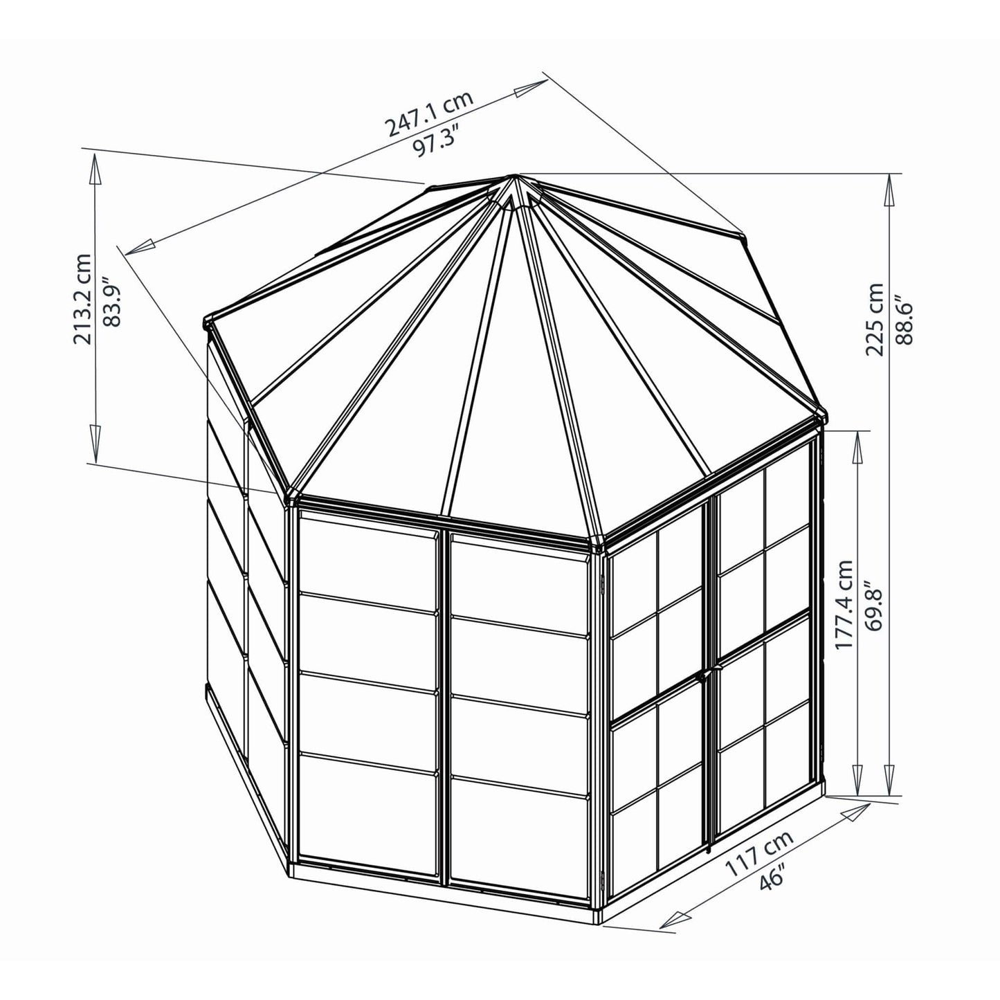 Palram - Canopia Oasis Hex 7' x 8' Greenhouse - mygreenhousestore.com