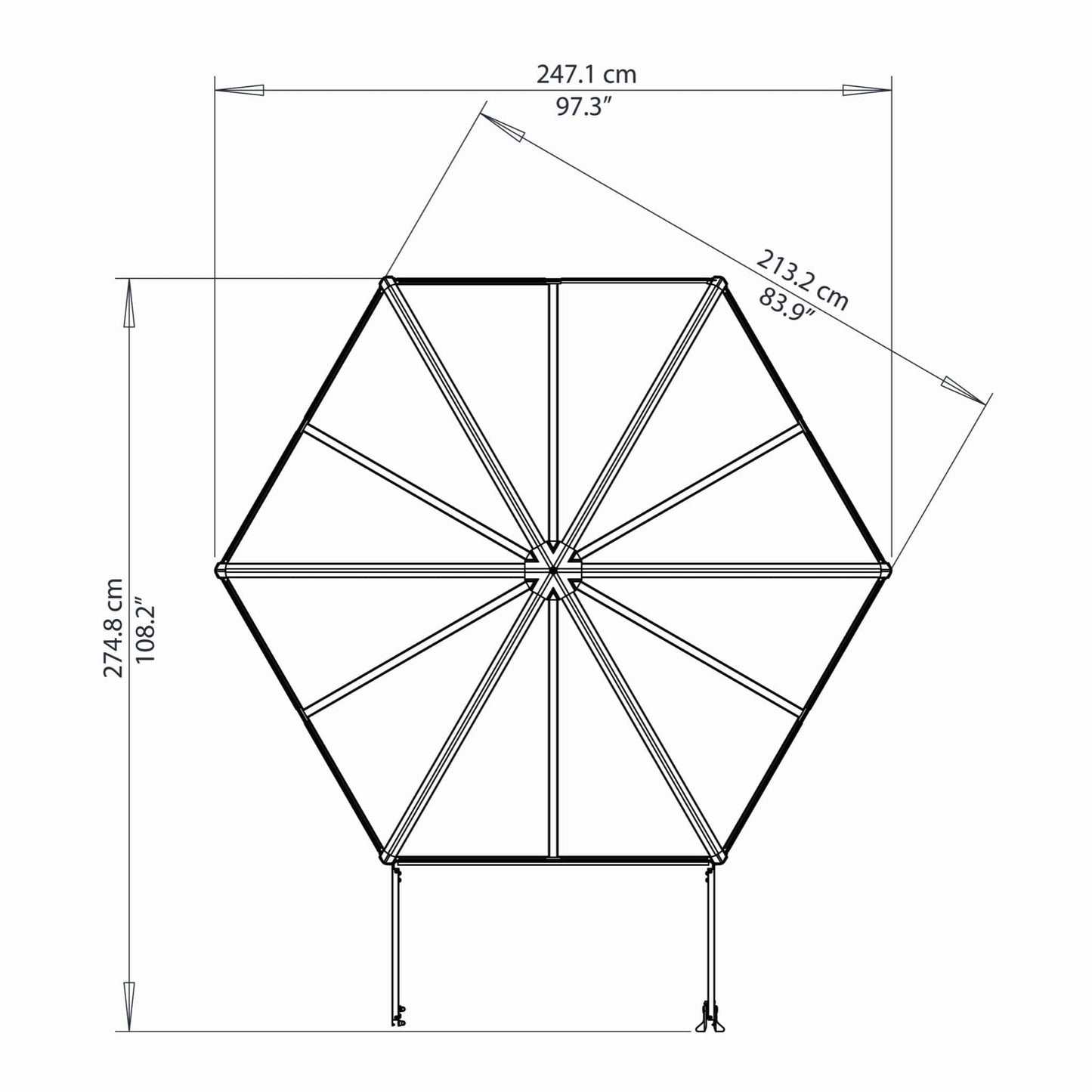 Palram - Canopia Oasis Hex 7' x 8' Greenhouse - mygreenhousestore.com