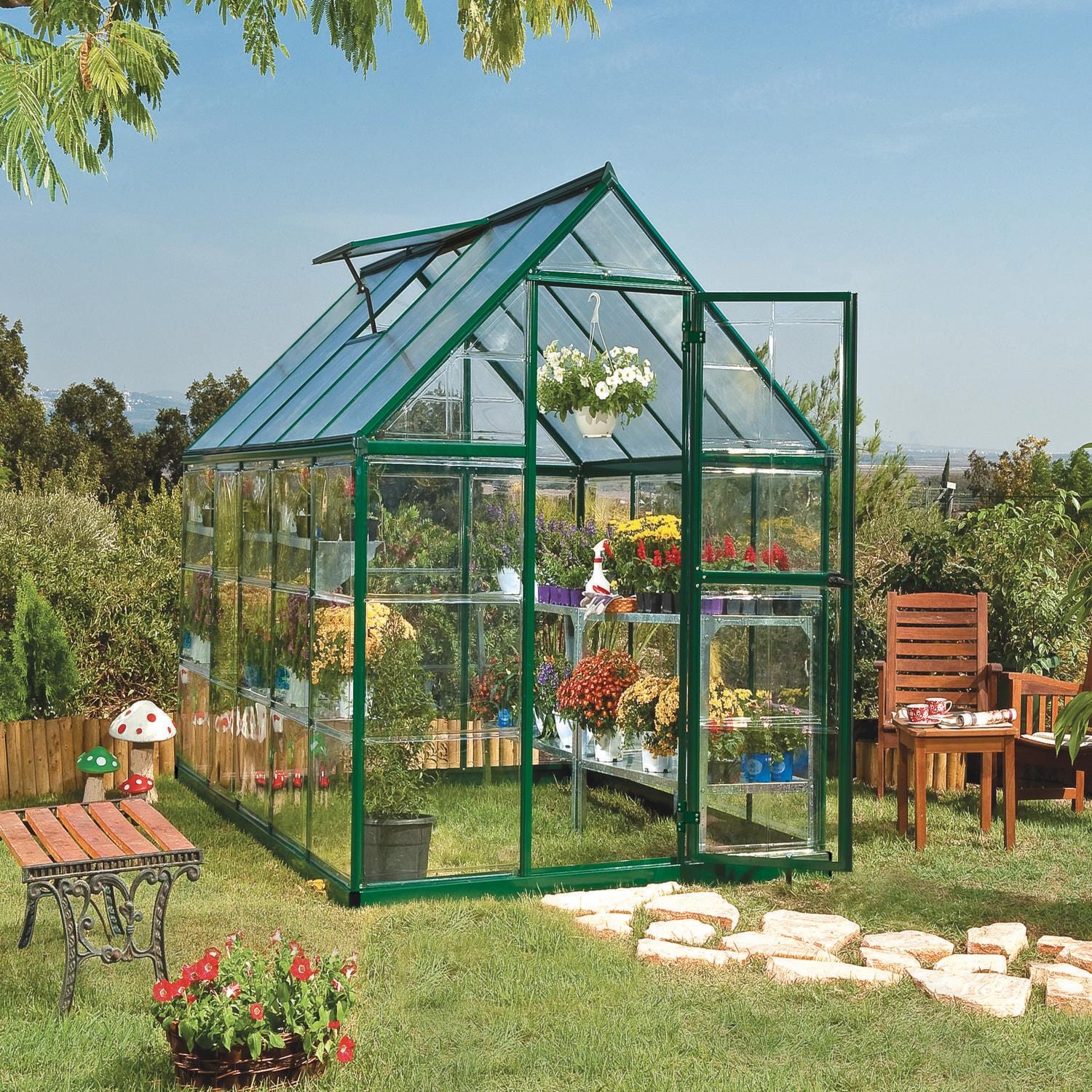 Palram - Canopia Greenhouses Palram - Canopia | Hybrid 6x10 Ft Greenhouse - Green HG5510G
