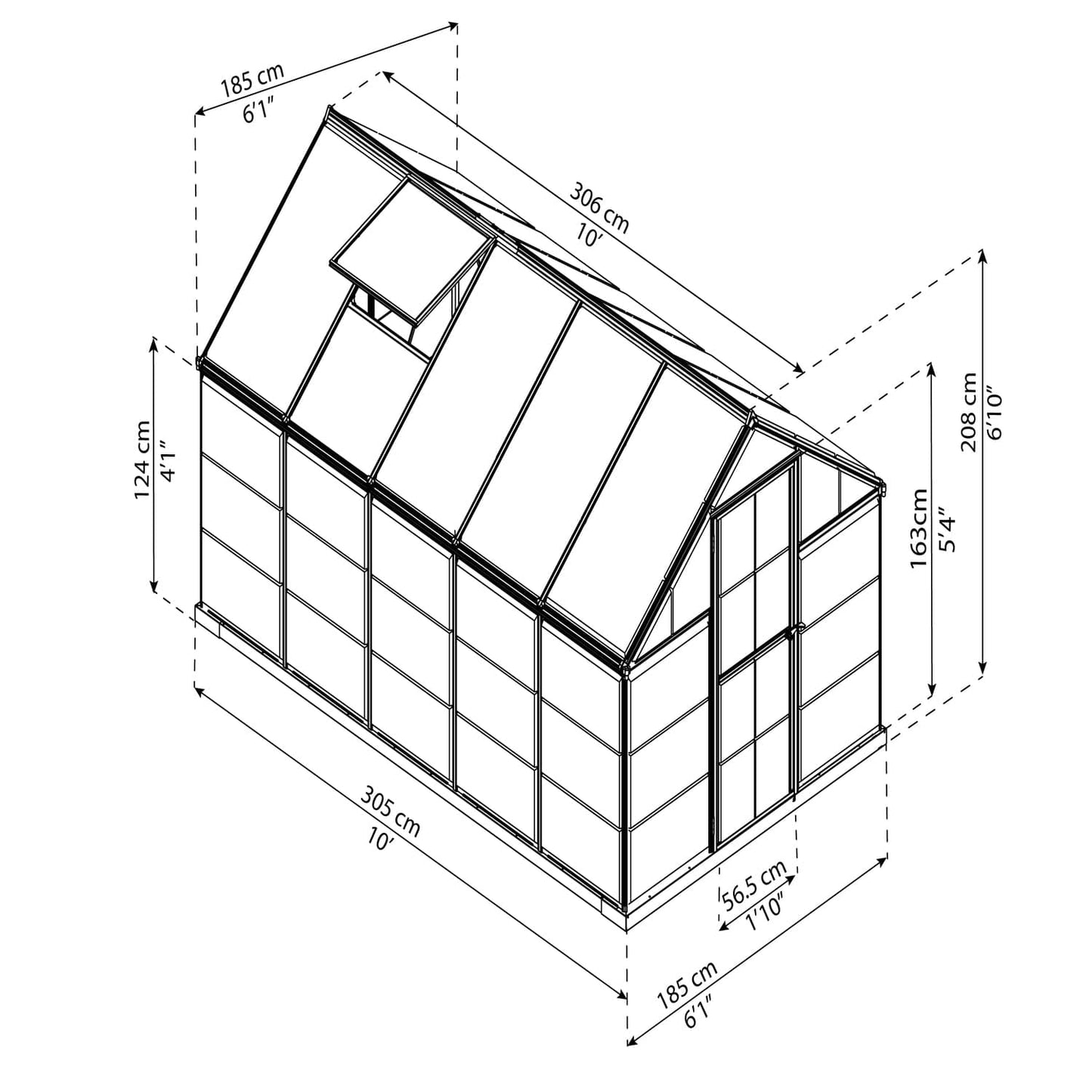 Palram - Canopia Greenhouses Palram - Canopia | Hybrid Greenhouse 6x10 Ft - Gray HG5510Y