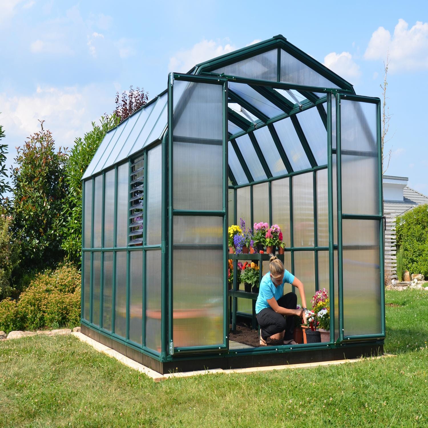 Palram - Canopia Greenhouses Palram - Canopia | Prestige 8x12 ft Twin Wall Greenhouse Package HG7312