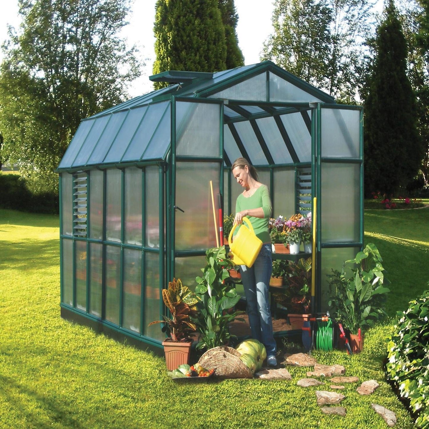 Palram - Canopia Greenhouses Palram - Canopia | Prestige 8x12 ft Twin Wall Greenhouse Package HG7312