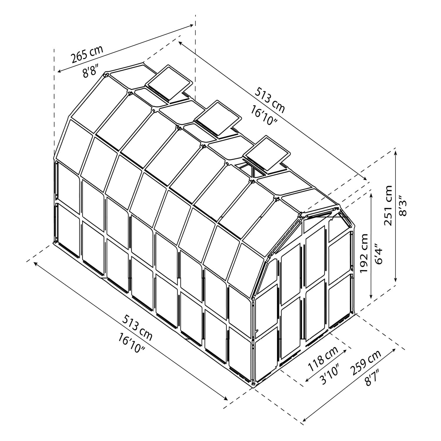 Palram - Canopia Greenhouses Palram - Canopia | Prestige 8x16 ft Clear Greenhouse Package HG7316C