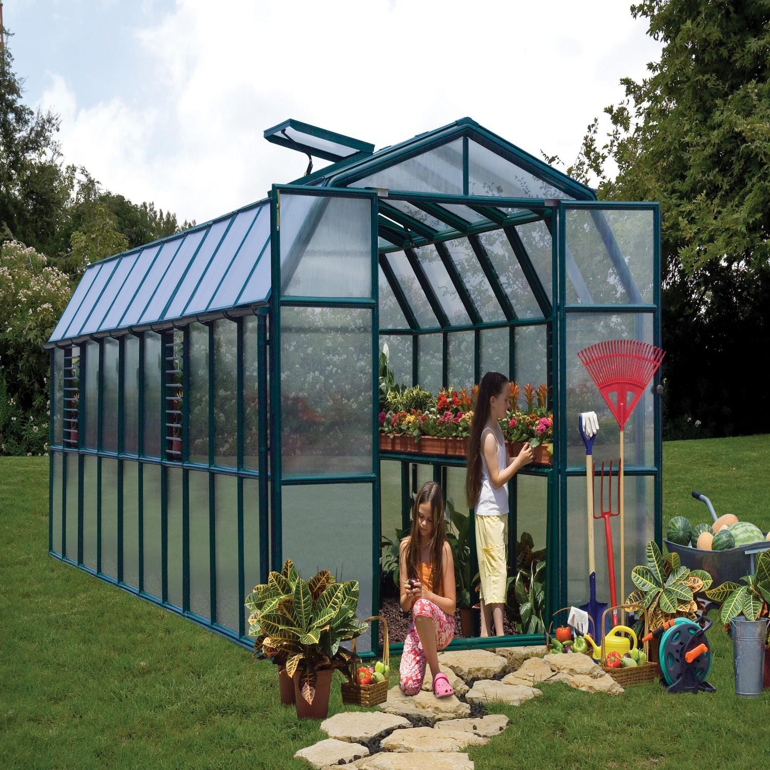 Palram - Canopia | Prestige 8x20 ft Twin-Wall Greenhouse Kit