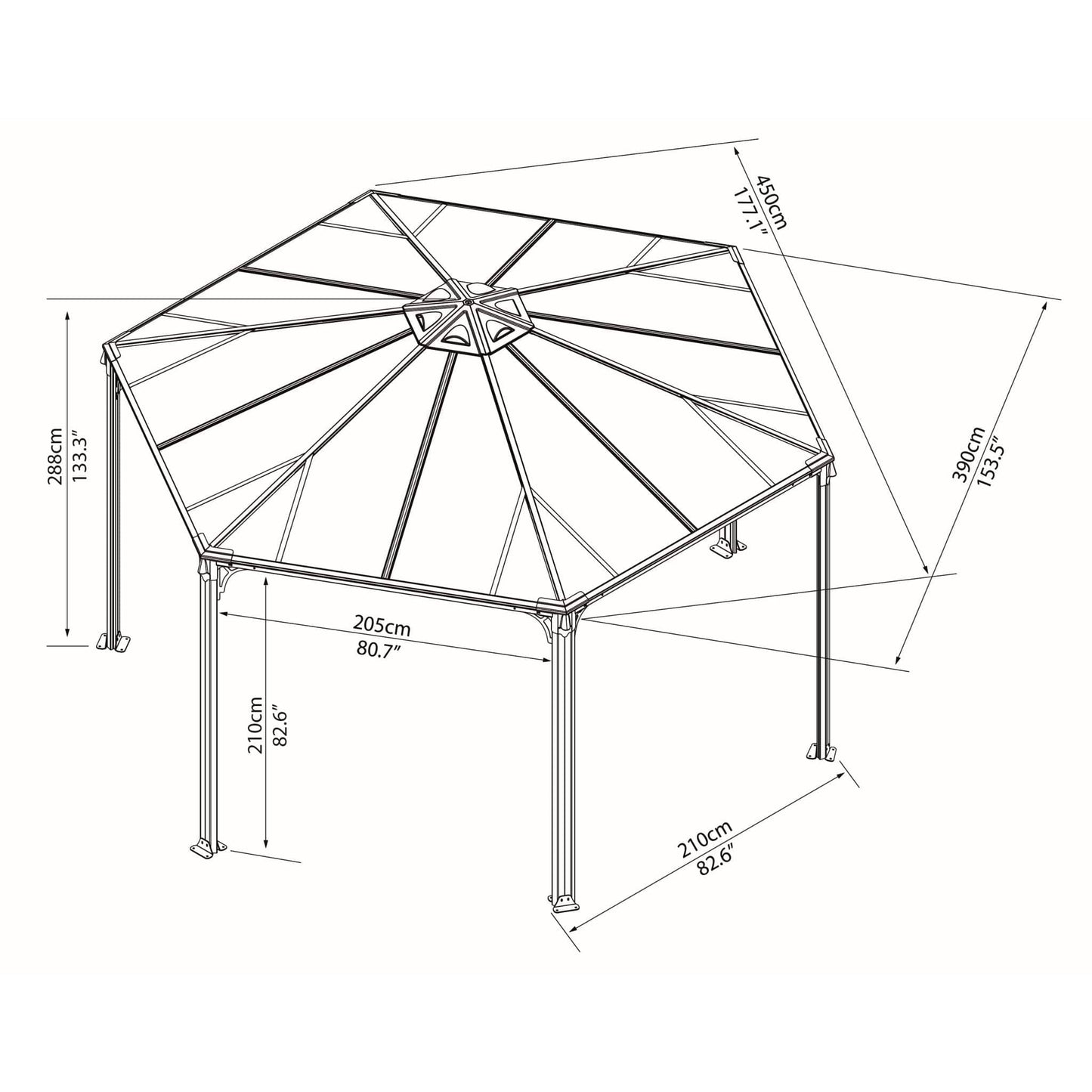 Palram - Canopia Monaco Hexagon Garden Gazebo - mygreenhousestore.com