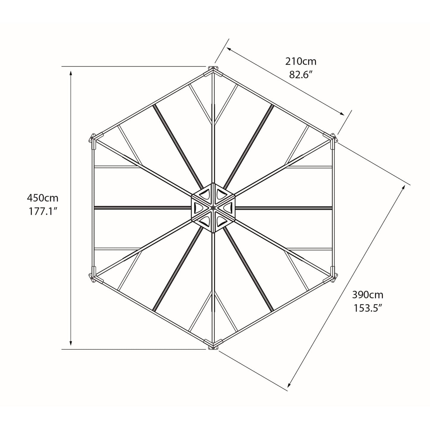 Palram - Canopia Monaco Hexagon Garden Gazebo - mygreenhousestore.com