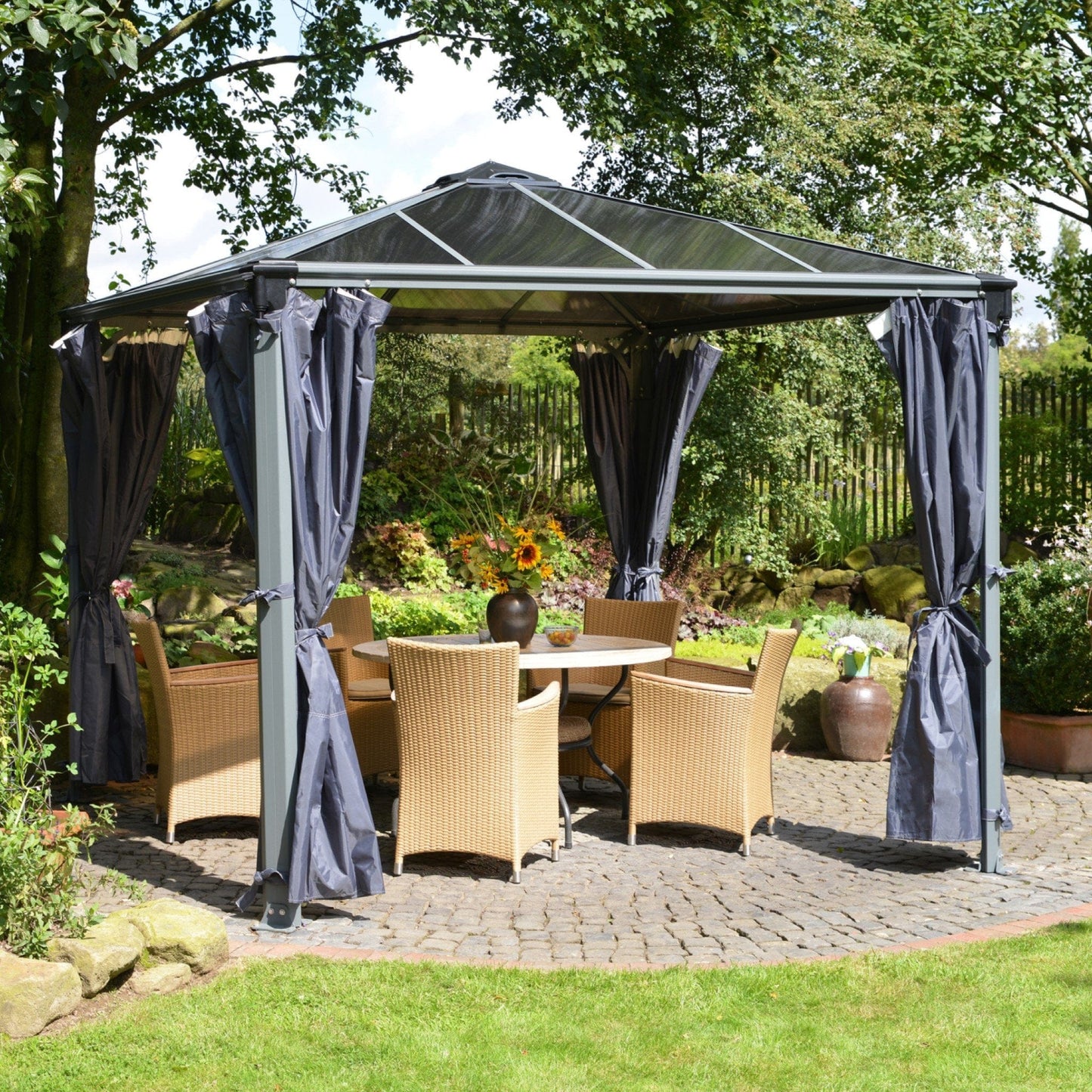 Palram - Canopia Palermo 4300 Gazebo Curtain set - 4 piece - mygreenhousestore.com