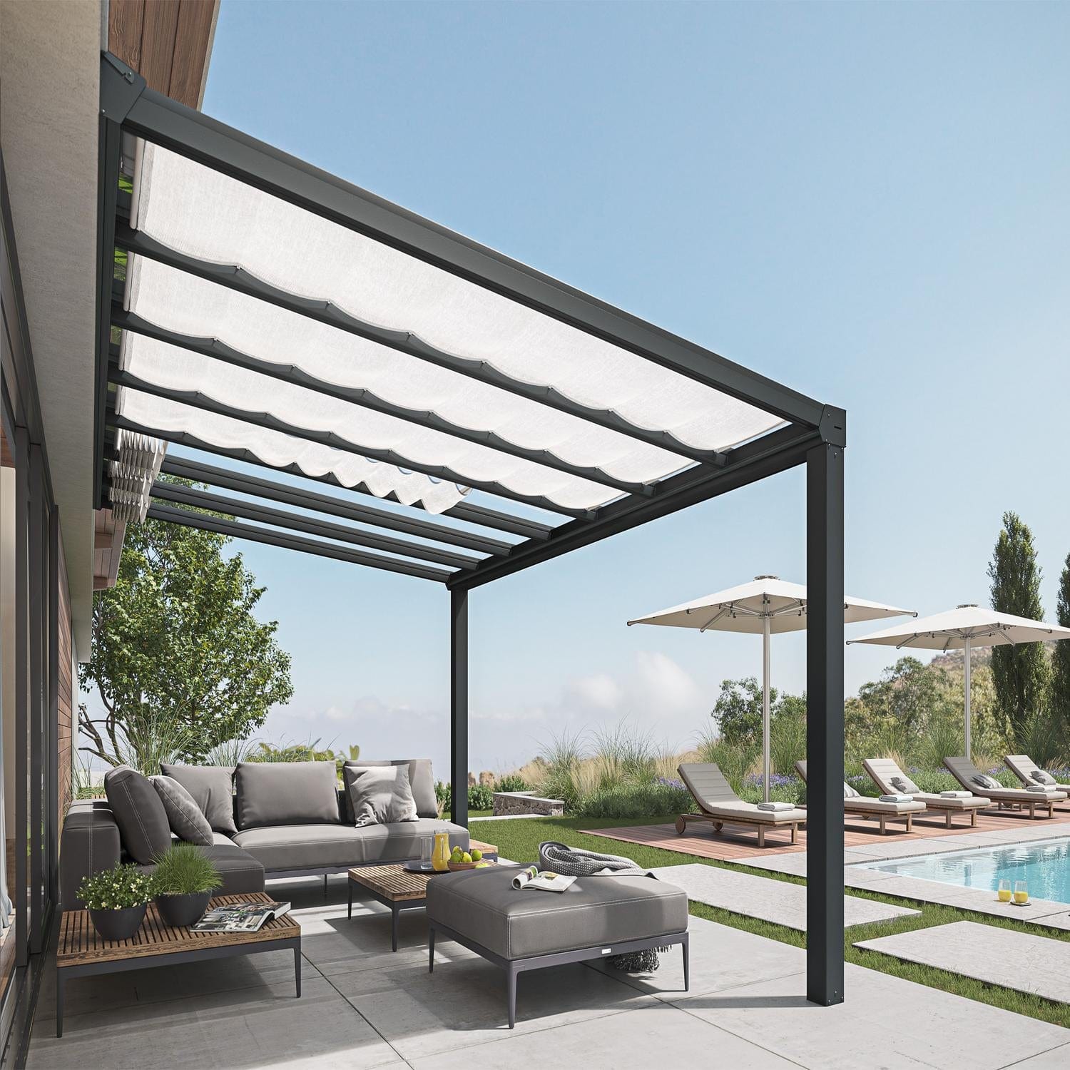 Palram - Canopia Patio Cover Accessories Palram - Canopia | Stockholm Patio Cover Roof Blinds 11x12ft HG1091