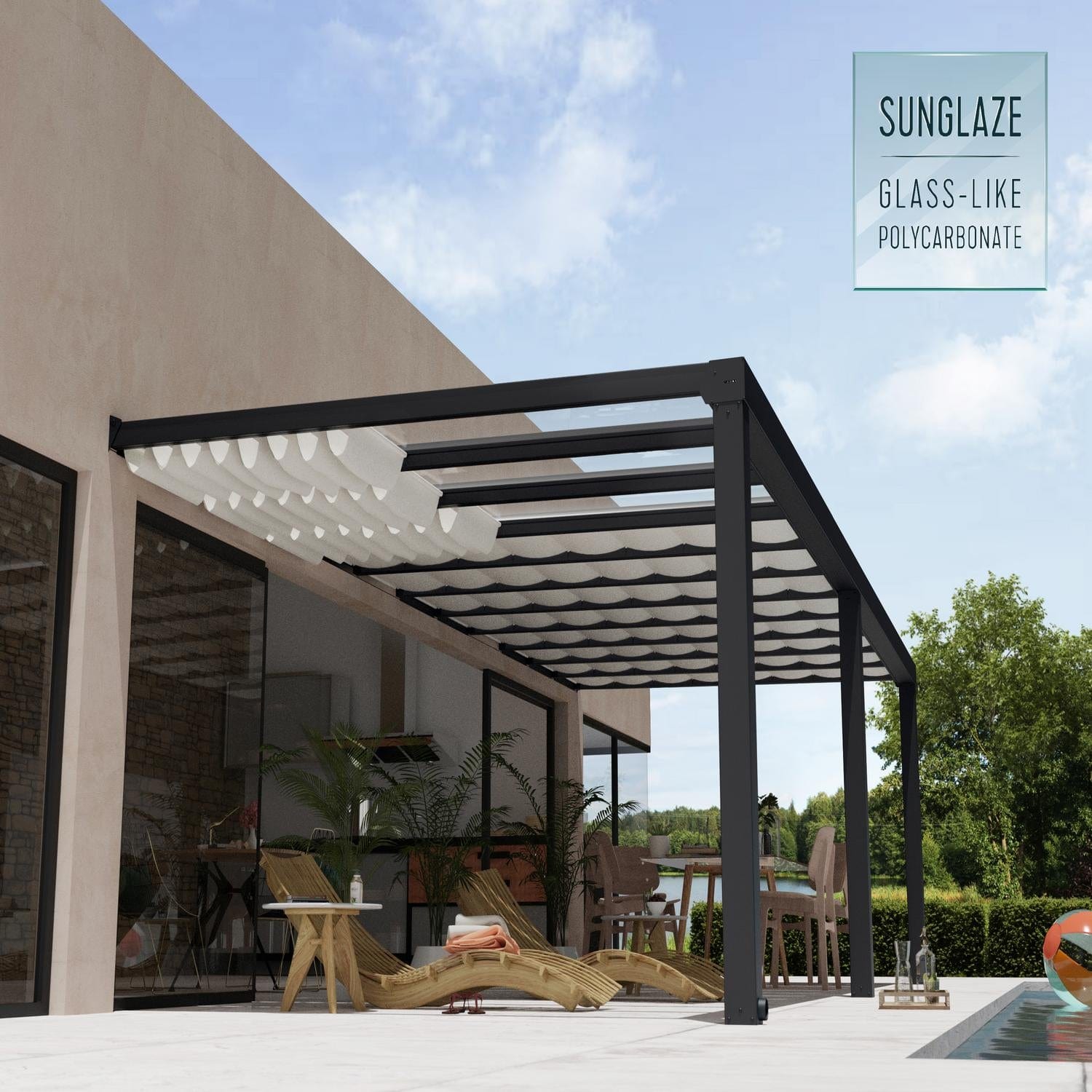 Palram Canopia 11x26 ft Stockholm Patio Cover Roof Blinds