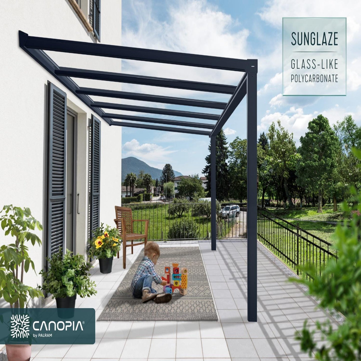 Palram - Canopia Patio Cover Palram - Canopia | Stockholm 11x12 ft Patio Cover - Gray/Clear HG9451