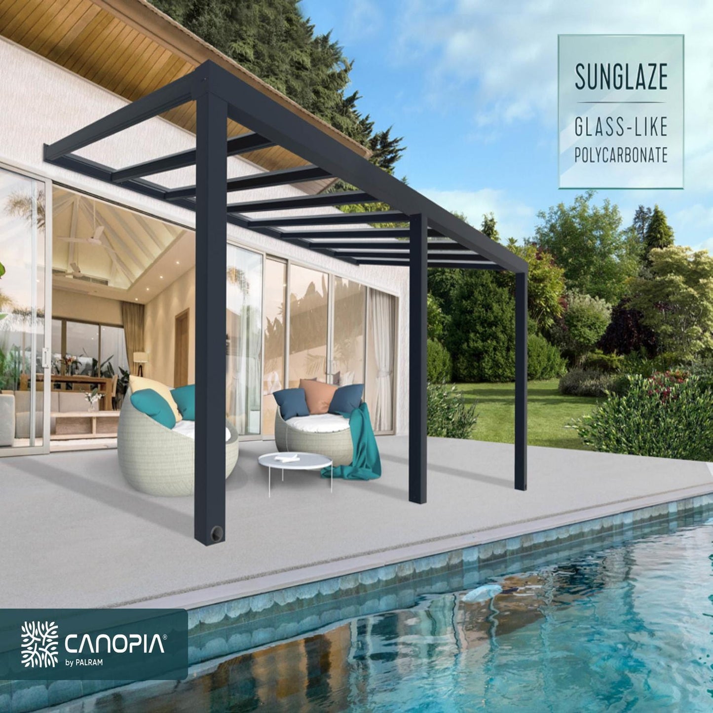 Palram - Canopia Patio Cover Palram - Canopia | Stockholm 11x19 ft Patio Cover - Gray/Clear HG9459