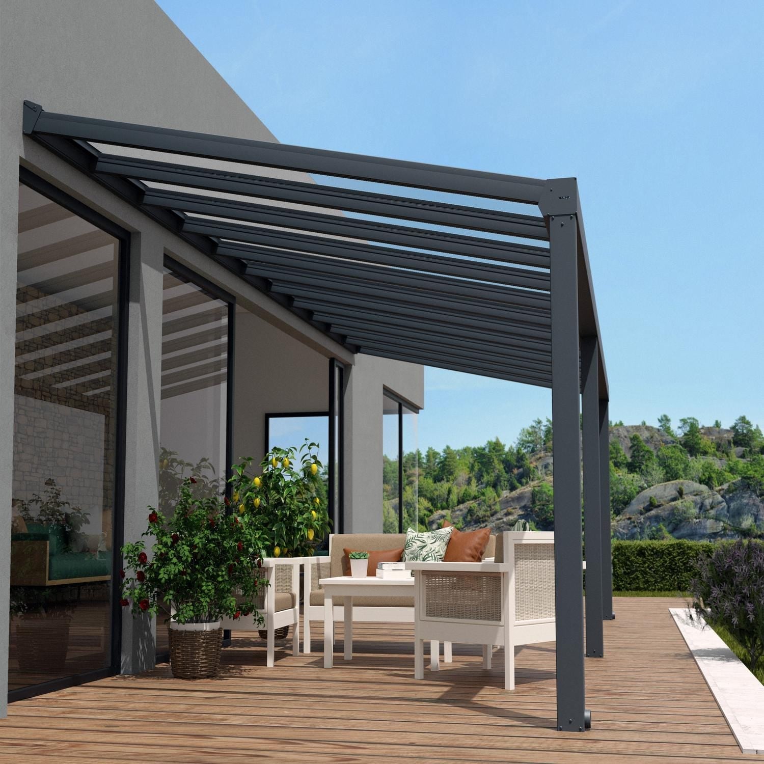 Palram - Canopia Patio Cover Palram - Canopia | Stockholm 11x26 ft Patio Cover - Gray/Clear HG9464