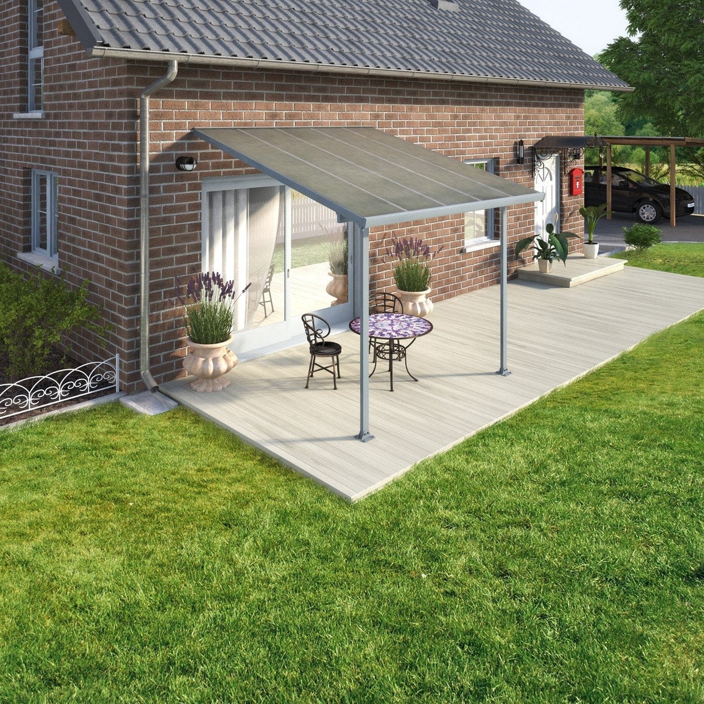 Palram - Canopia Feria Patio Cover - Gray Clear - mygreenhousestore.com