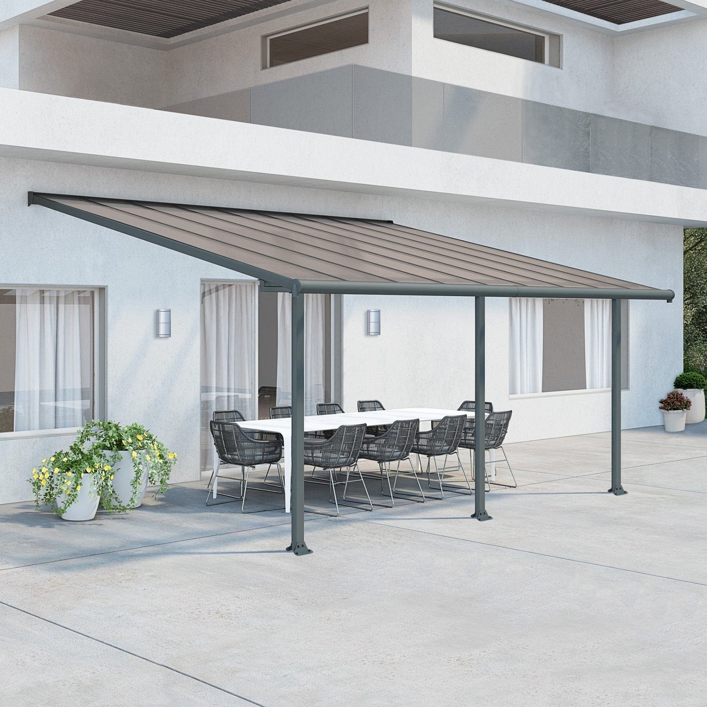 Palram - Canopia Olympia Patio Cover - Gray - mygreenhousestore.com