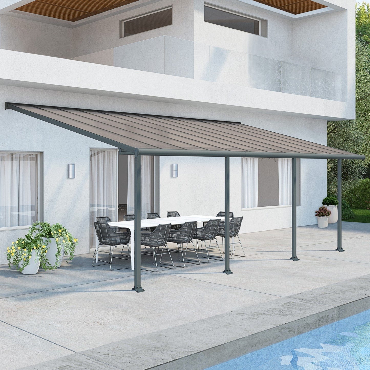 Palram - Canopia Olympia Patio Cover - Gray - mygreenhousestore.com