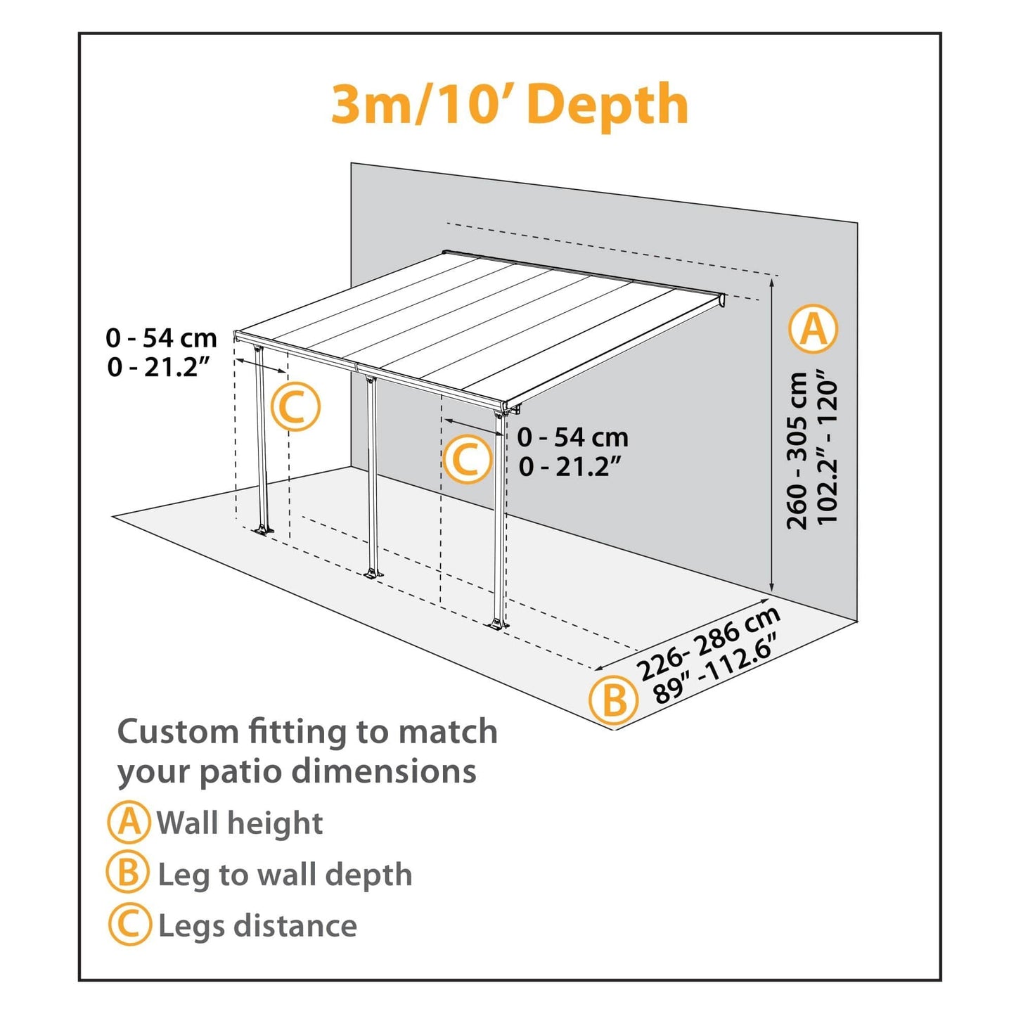 Palram - Canopia Feria Patio Cover - Gray Clear - mygreenhousestore.com