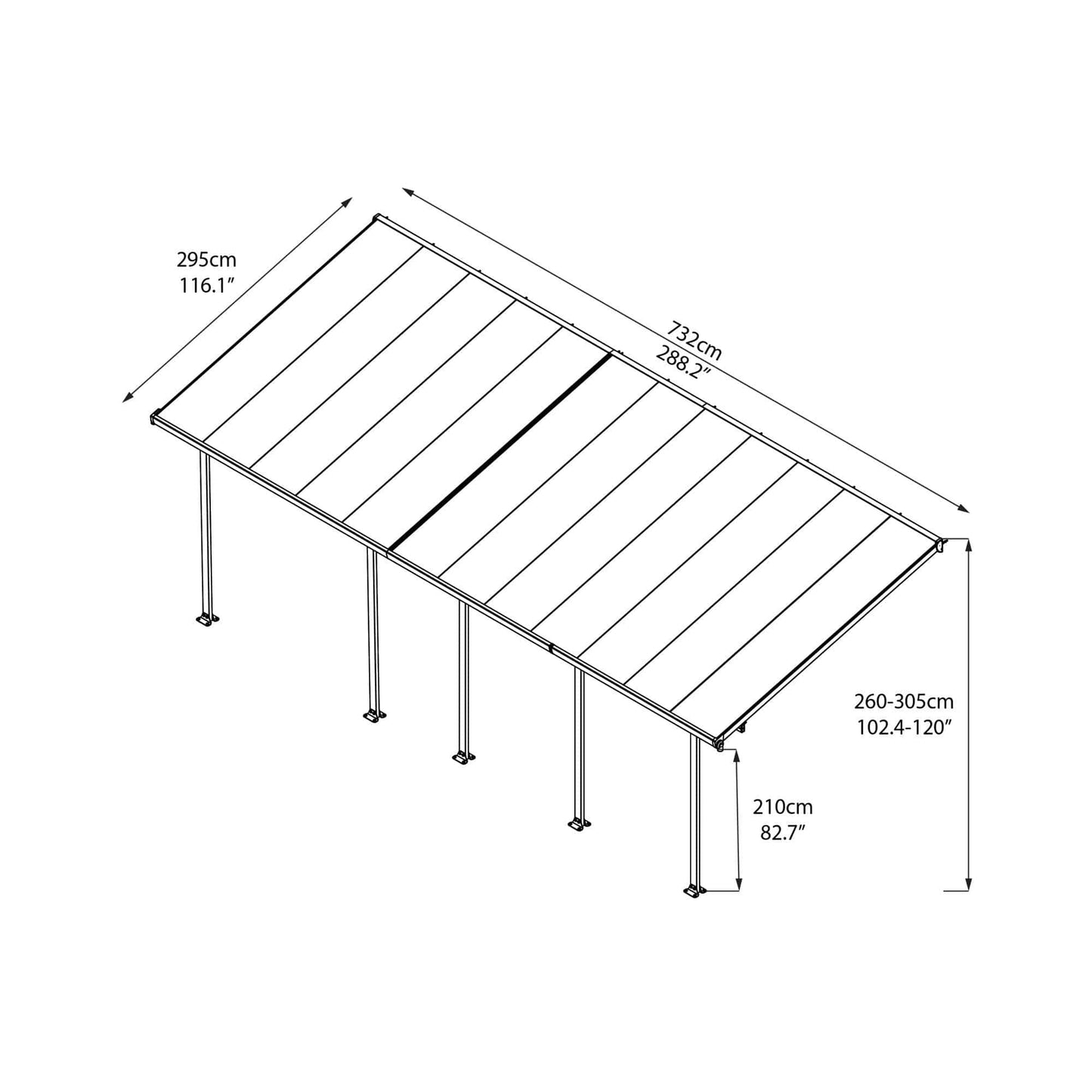 Palram - Canopia Feria Patio Cover - Gray Clear - mygreenhousestore.com