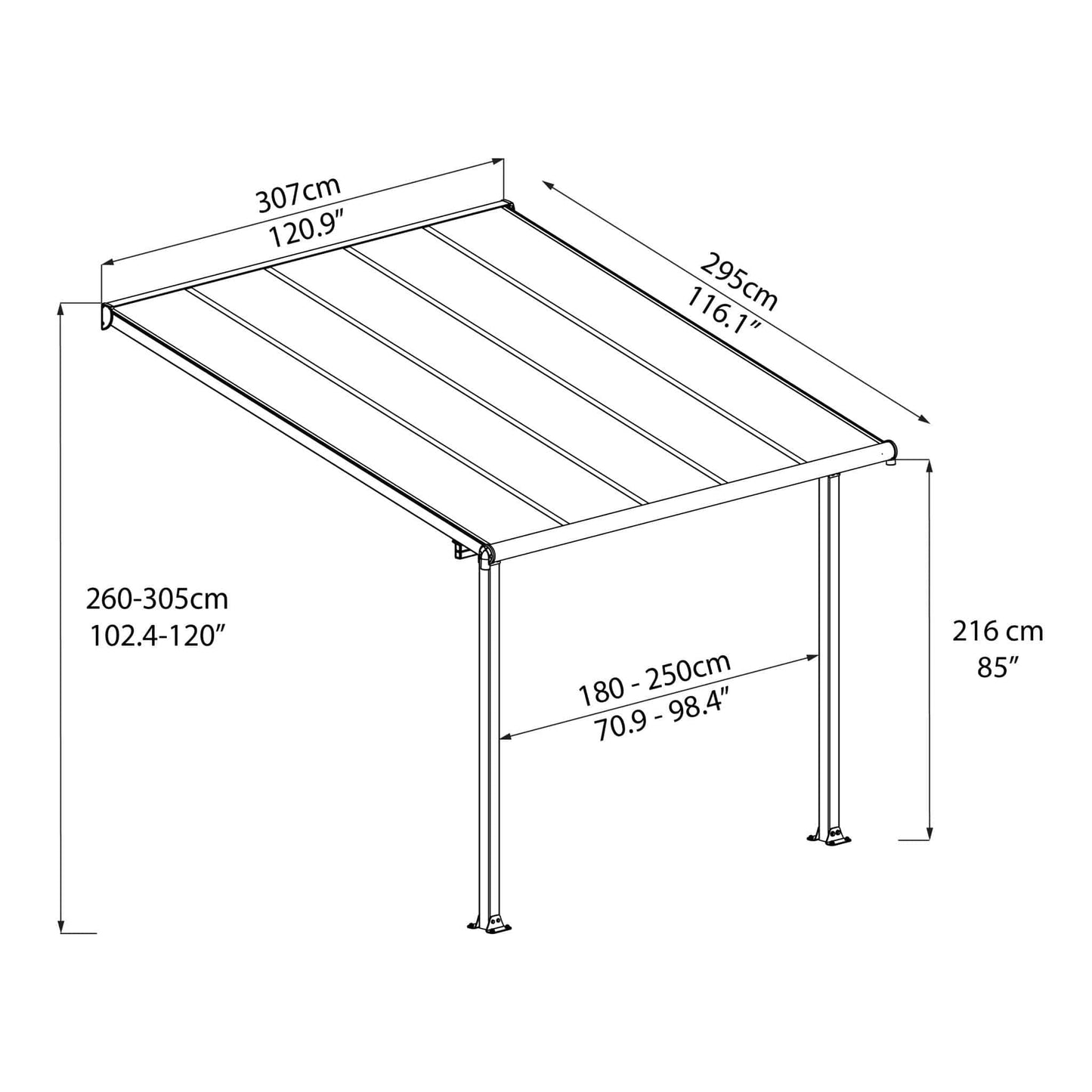 Palram - Canopia Olympia Patio Cover - Gray - mygreenhousestore.com