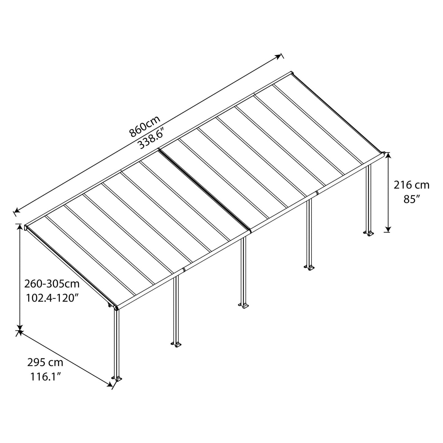 Palram - Canopia Olympia Patio Cover - Gray - mygreenhousestore.com