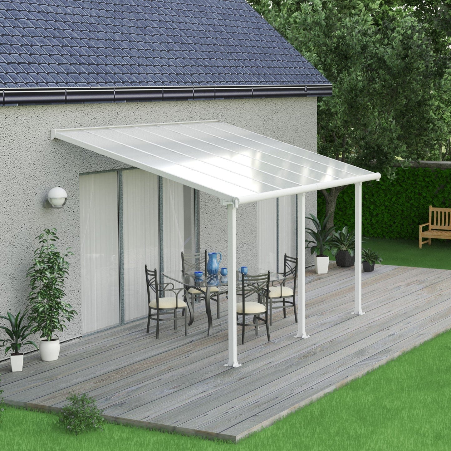 Palram - Canopia Olympia Patio Cover - White - mygreenhousestore.com