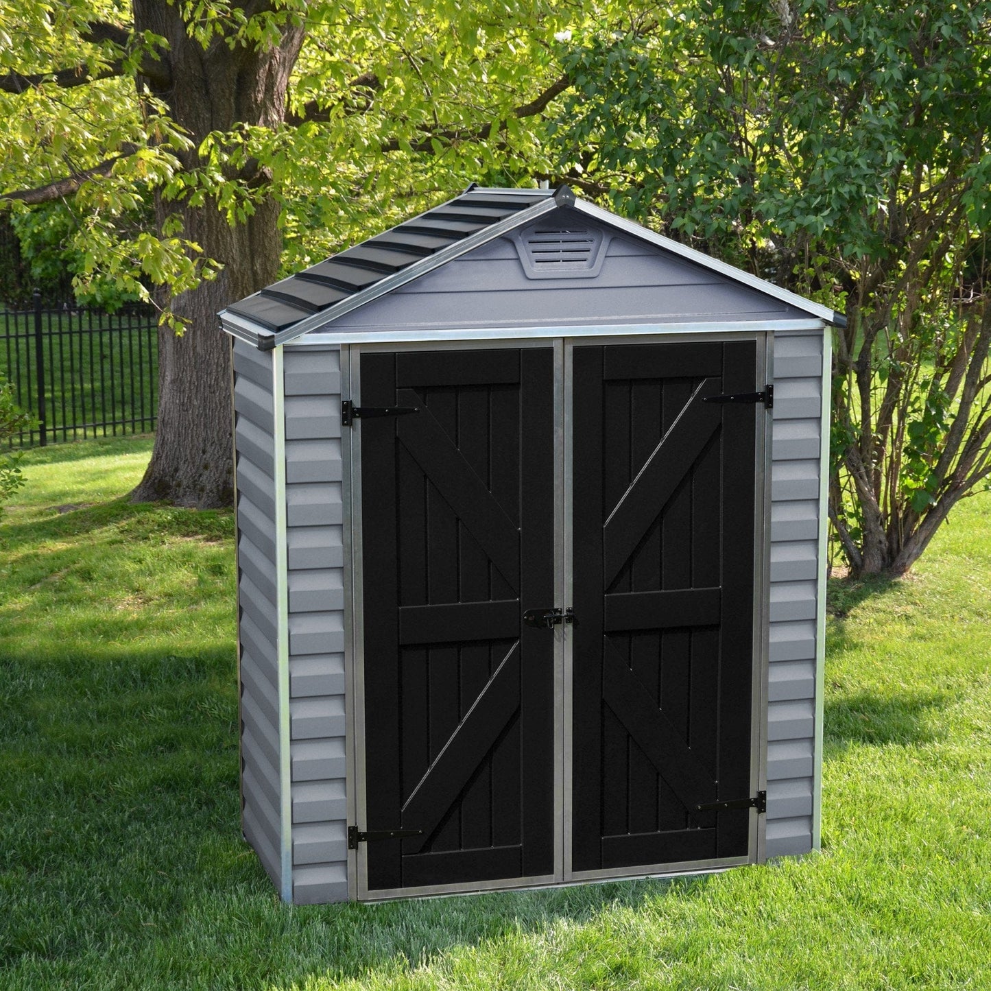 Palram - Canopia SkyLight Storage Shed - 6' Wide - Gray - mygreenhousestore.com