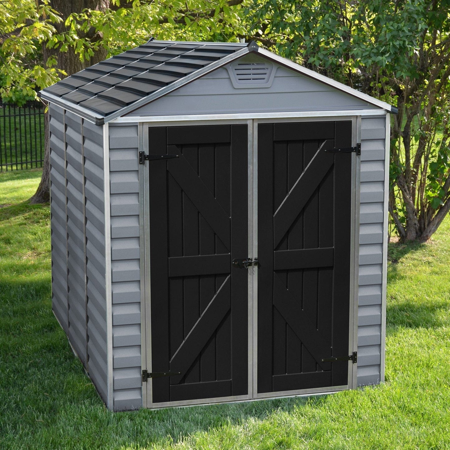 Palram - Canopia SkyLight Storage Shed - 6' Wide - Gray - mygreenhousestore.com