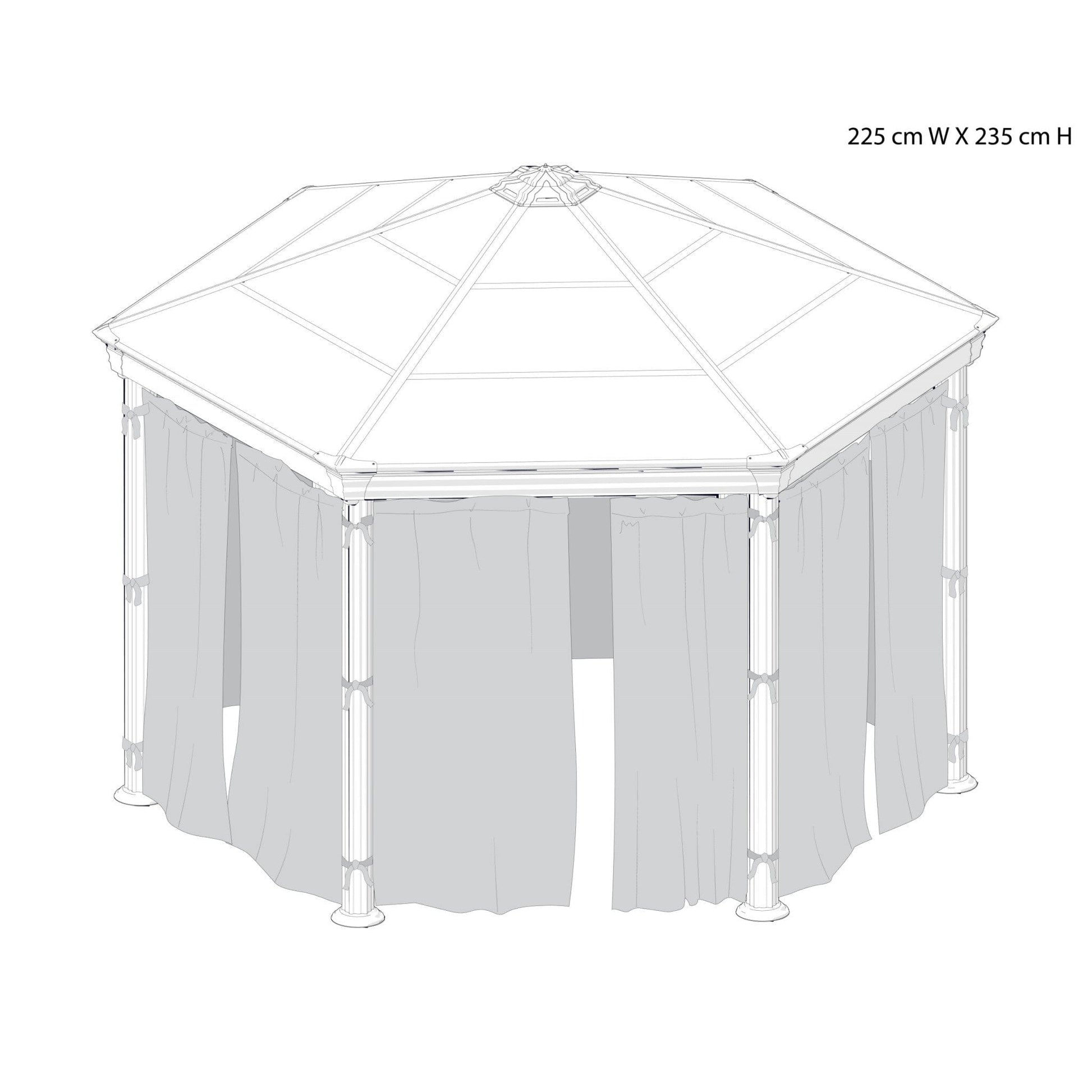 Palram - Canopia Roma Gazebo Curtain set - 6 Piece - mygreenhousestore.com