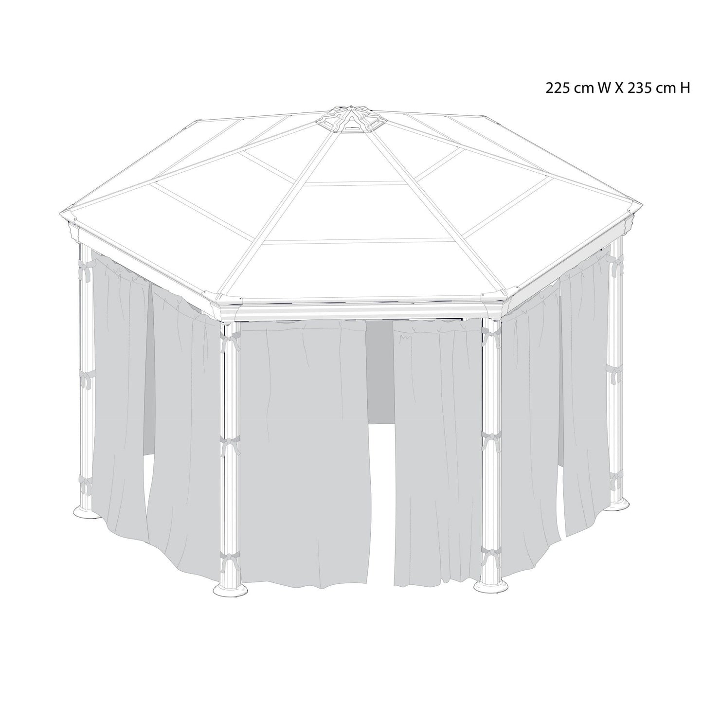 Palram - Canopia Roma Gazebo Curtain set - 6 Piece - mygreenhousestore.com