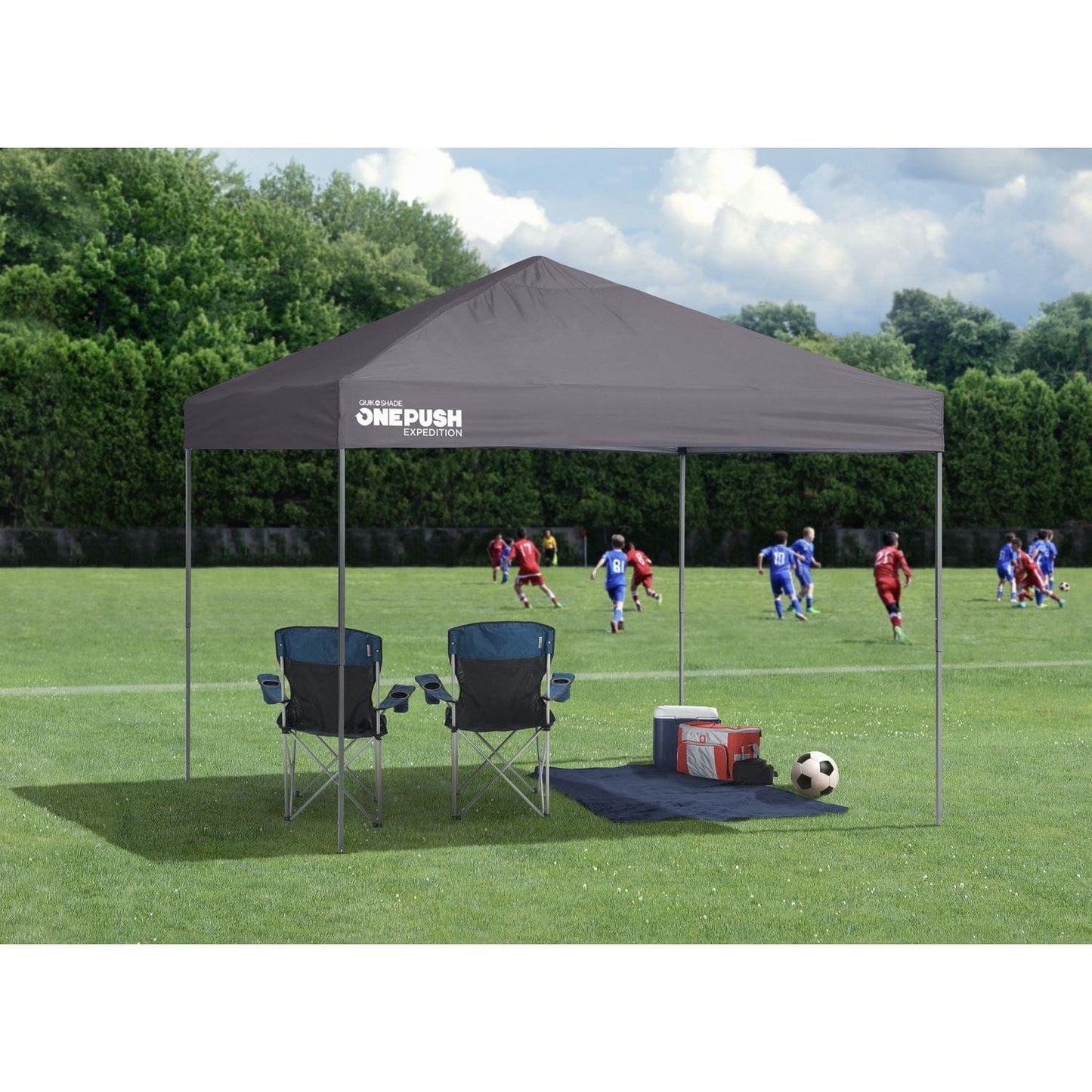 Quik Shade Expedition EX100 One Push 10' x 10' Straight Leg Canopy - Charcoal - mygreenhousestore.com