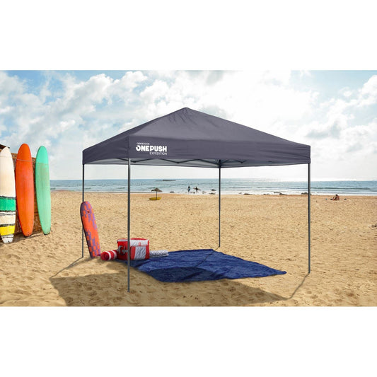 Quik Shade Expedition EX100 One Push 10' x 10' Straight Leg Canopy - Charcoal - mygreenhousestore.com