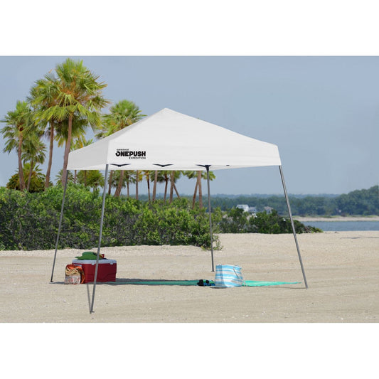 Quik Shade Expedition EX64 One Push 10' x 10' Slant Leg Canopy - White - mygreenhousestore.com