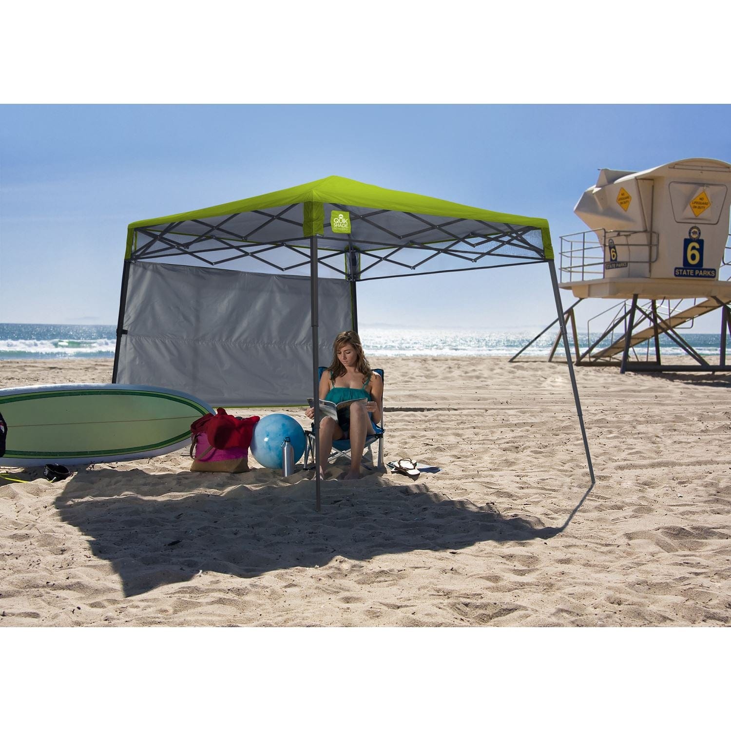 Quik Shade Pop Up Canopies Quik Shade | Go Hybrid 6' x 6' Slant Leg Canopy - Bright Green 157434DS