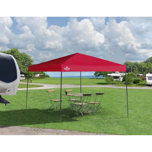 Quik Shade Pop Up Canopies Quik Shade | Shade Tech ST100 10' x 10' Straight Leg Canopy - Red 157377DS