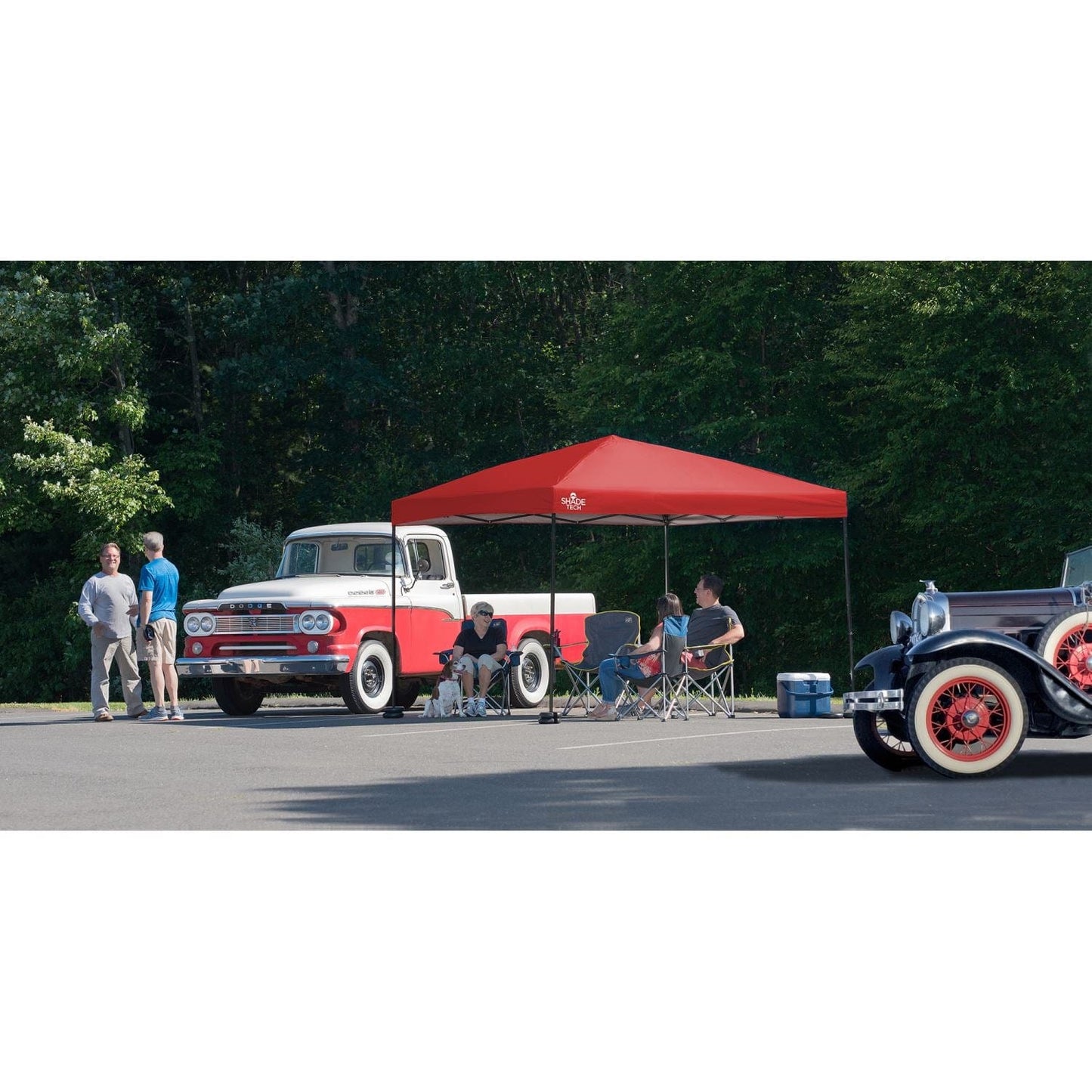 Quik Shade Pop Up Canopies Quik Shade | Shade Tech ST100 10' x 10' Straight Leg Canopy - Red 157377DS