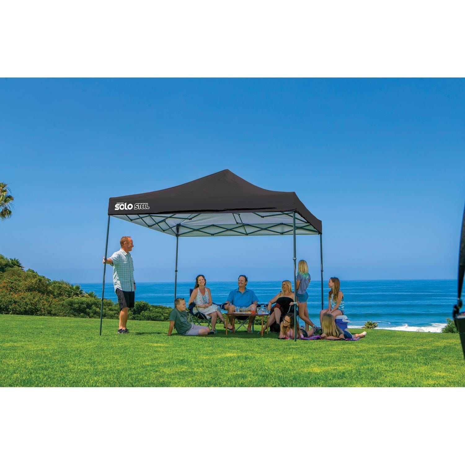 Quik Shade Pop Up Canopies Quik Shade | Solo Steel 100 10 x 10 ft. Straight Leg Canopy - Black 167555DS