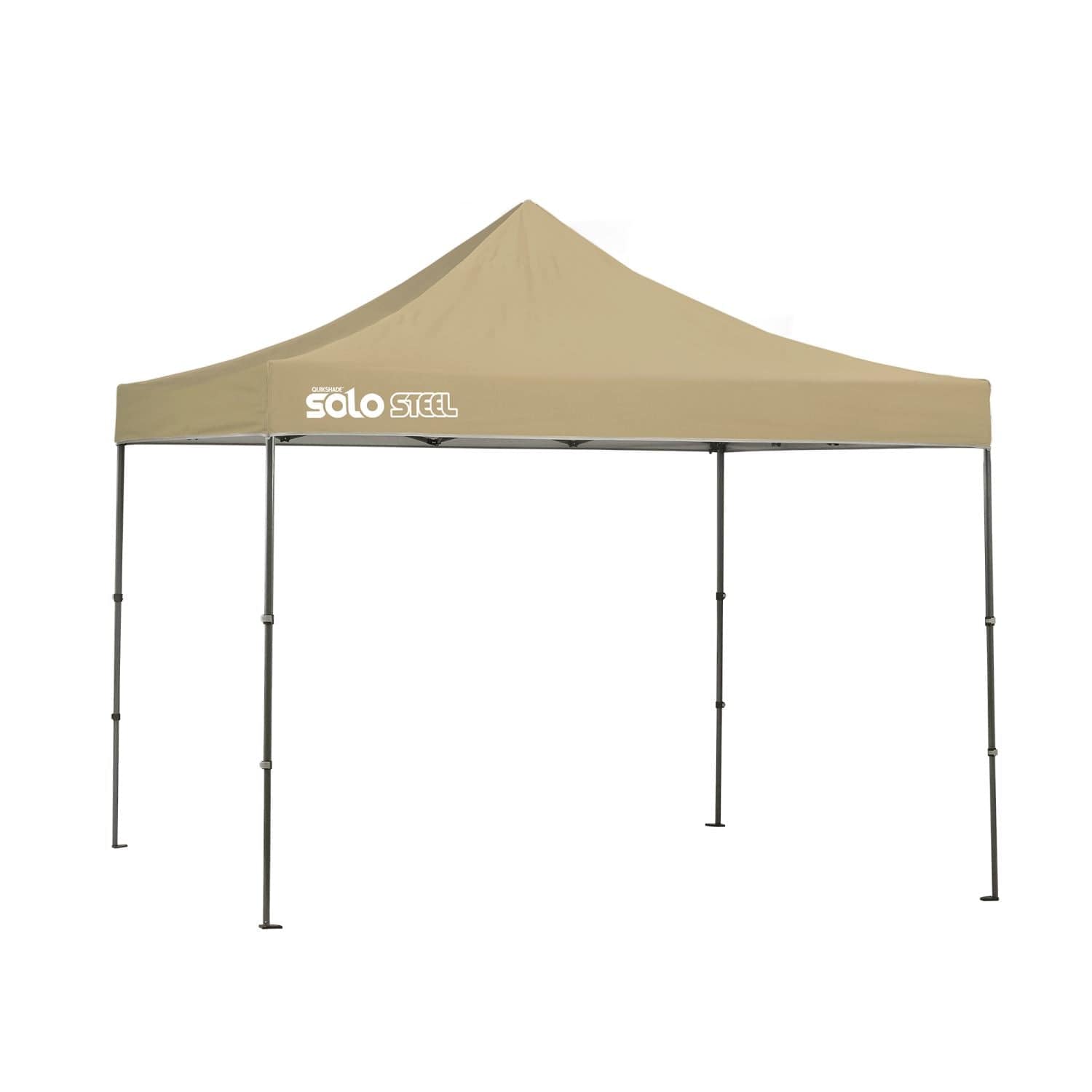 Quik Shade Pop Up Canopies Quik Shade | Solo Steel 100 10' x 10' Straight Leg Canopy - Khaki 167543DS