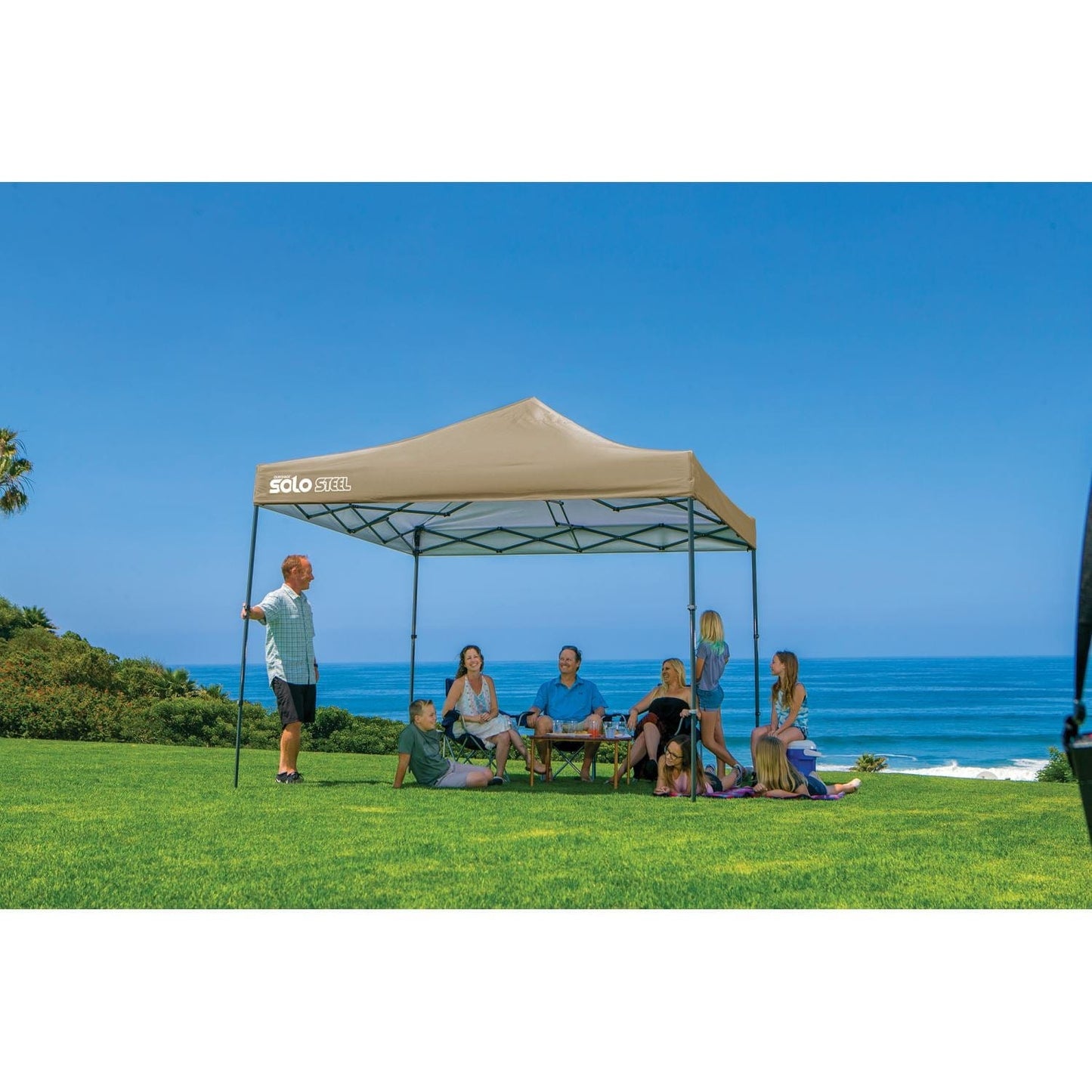 Quik Shade Pop Up Canopies Quik Shade | Solo Steel 100 10' x 10' Straight Leg Canopy - Khaki 167543DS